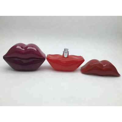 70 ml Red Lip Shape Glass Perfume Bottle for Women