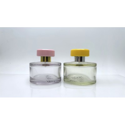 Cylindrical Low Glass Perfume Bottles in Custom Colors and Patterns Cute 40ml