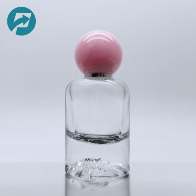 Luxury Perfume Glass Bottle with Volcano Bottom Shape Pump Sprayer Cap Screen Printing Surface 30ml 50ml 100ml Sizes MOQ 100pcs