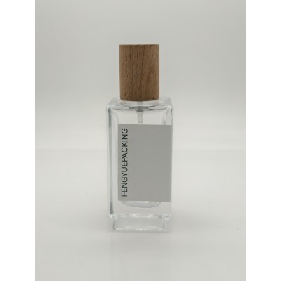 45ml square Custom Sticker logo Perfume Glass Bottle