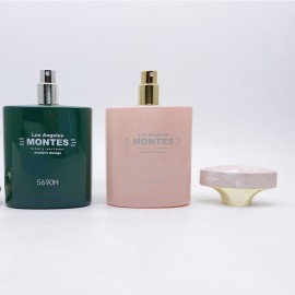 50ml Green pink Glass Perfume Bottle square