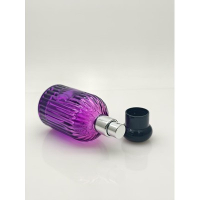 Custom 50ml Luxury Glass Perfume Bottle  Cylindrical Flat Screw Cap Roll-on Seal