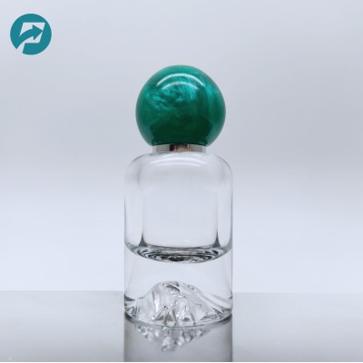 Luxury Perfume Glass Bottle with Volcano Bottom Shape Pump Sprayer Cap Screen Printing Surface 30ml 50ml 100ml Sizes MOQ 100pcs
