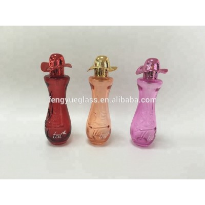 30ml زجاجة زجاجية على شكل جسم المرأة الملونة مع قبعة