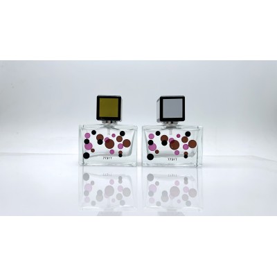 Rectangular Silk Screen Custom logo Glass Perfume Bottle 30ml