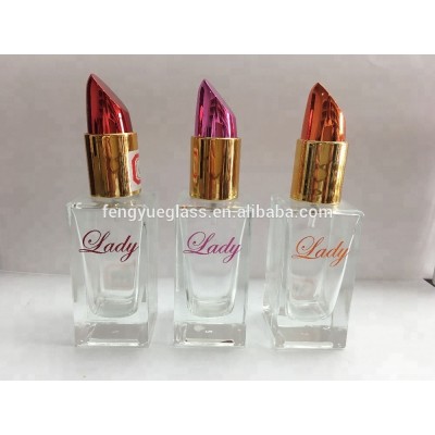 2017 تصميم جديد 30ml أحمر الشفاه على شكل بيع ساخن مستطيل فارغ زجاجة العطور مع غطاء الأشعة فوق البنفسجية للمرأة