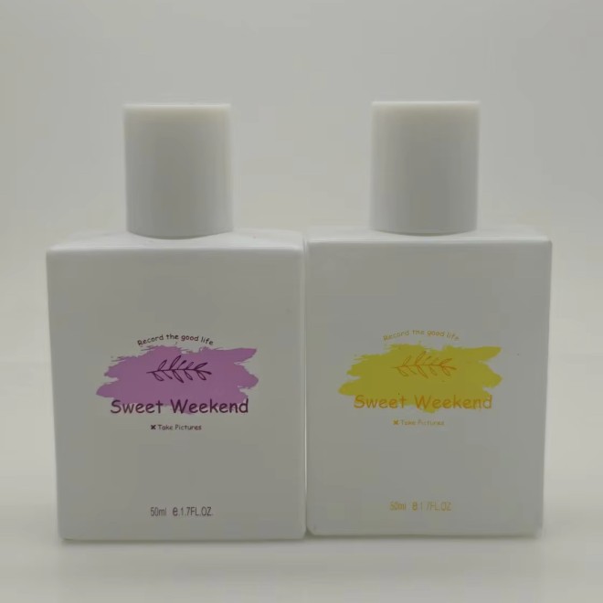 50ml custom color logo rectangular glass perfume bottle