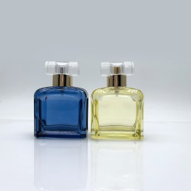 Glass Perfume Bottle Custom Color Spray logo square 40ml