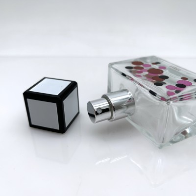 Rectangular Silk Screen Custom logo Glass Perfume Bottle 30ml