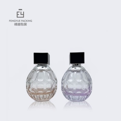 Custom Perfume Glass Bottle with Pattern Texture 100ml