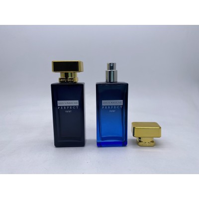 50ml Rectangle Dark Blue Perfume Glass Bottle for Men