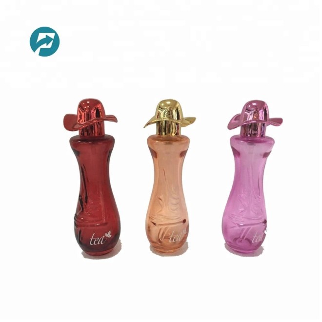 30ml زجاجة زجاجية على شكل جسم المرأة الملونة مع قبعة