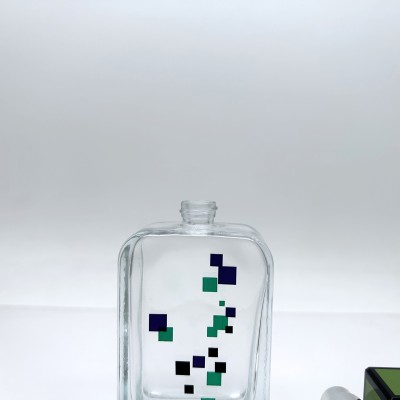 Rectangular Custom Silk Screen Perfume Glass Bottle 50ml