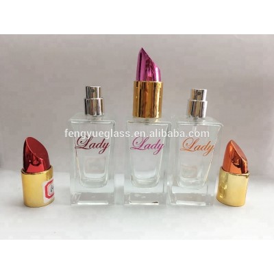 2017 تصميم جديد 30ml أحمر الشفاه على شكل بيع ساخن مستطيل فارغ زجاجة العطور مع غطاء الأشعة فوق البنفسجية للمرأة