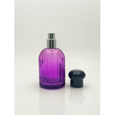 Custom 50ml Luxury Glass Perfume Bottle  Cylindrical Flat Screw Cap Roll-on Seal