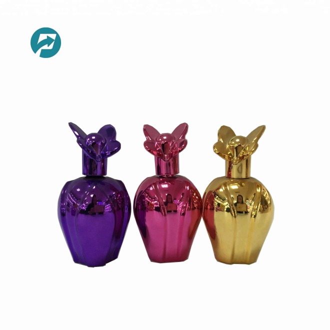 50ml UV Glass Perfume Bottle With Butterfly Shape UV Cap