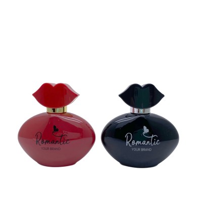 50ml Sexy Glass Perfume Bottle With Lips Shape Cap