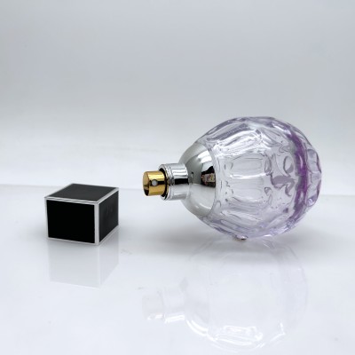 Custom Perfume Glass Bottle with Pattern Texture 100ml