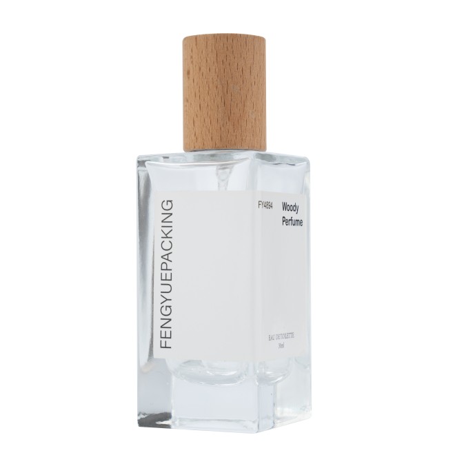 45ml square Custom Sticker logo Perfume Glass Bottle