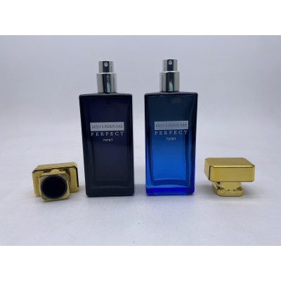 50ml Rectangle Dark Blue Perfume Glass Bottle for Men