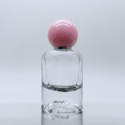 Luxury Perfume Glass Bottle with Volcano Bottom Shape Pump Sprayer Cap Screen Printing Surface 30ml 50ml 100ml Sizes MOQ 100pcs