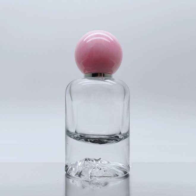 Luxury Perfume Glass Bottle with Volcano Bottom Shape Pump Sprayer Cap Screen Printing Surface 30ml 50ml 100ml Sizes MOQ 100pcs