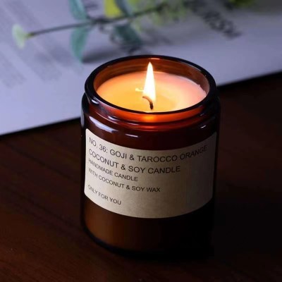 4OZ 8OZ 16OZ Matte Black/Clear/Amber/Frosted Customer Label Empty Glass Candle Jars With Metal Lids