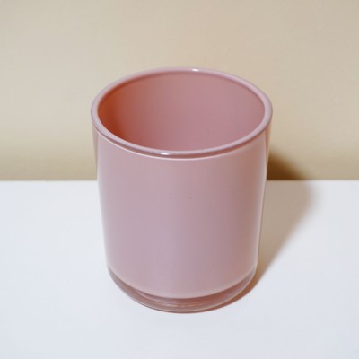 Stock 8OZ 12OZ 16OZ Colorful Round Bottom Shape Matte Luxury Glass Candle Jars with Lids