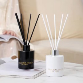 150ML Glossy Black White Luxury Glass Reed Diffuser Bottle Luxury Empty Glass Stick Bottle for Aroma Oil Diffuser