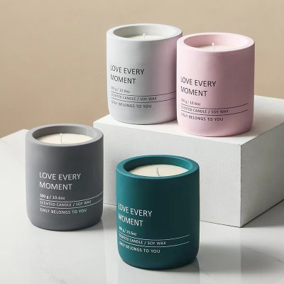 Ceramic Porcelain Candle Cans Candle Jar with Bamboo High Quality Luxury Home Decoration Paper Carton Customized Logo Free