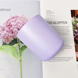 Wholesale Custom Round Bottom Unique Labels Colored Matte Purple Glass Candle Jar With Lids