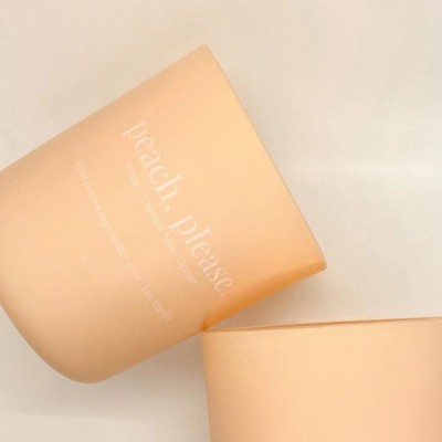 Luxury Custom Peach Canary Beige Round Bottom Glass Candle Jars Empty Holder for Easter Decorative Candle Making