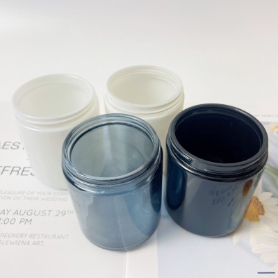 8OZ Candle Glass Jar With Metal Lids Plastic Lids Matte Black Gray Glossy Black White Candle Holder
