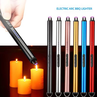 Electric Rechargeable Arc Candle Lighter USB Lighter with Upgraded LED Battery Display Safety Switch