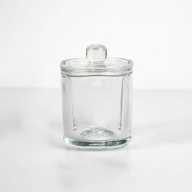 Clear Luxury Crystal Candle Jar Vessels 250ML 370ML Thick Wall Cylinder with Cover Lid for Home Easter Decoration