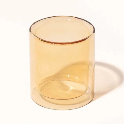 11OZ Multi Color Empty Candle Vessels Double Wall Luxury Glass Jars Soy Wax Votive Candle Holder for Candles