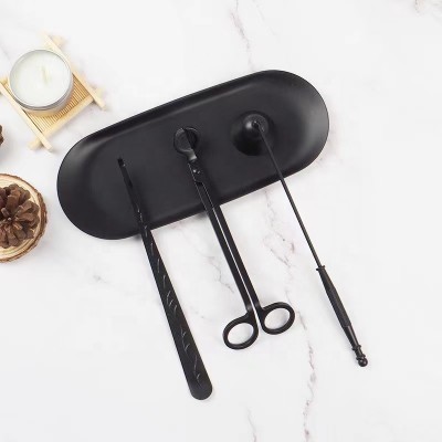 Custom Candle Accessories Scissors Tool Cutter Care Set Black Candle Wick Trimmer Set