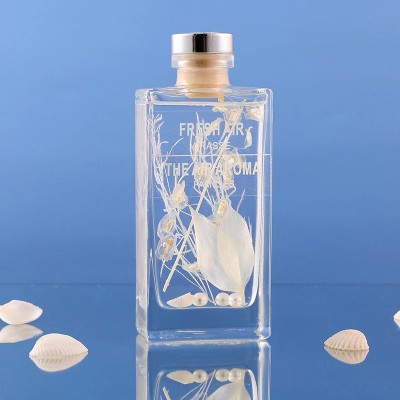 الجملة 50 مل 100 مل 150 مل 200 مل واضح القصب ناشر زجاجية زجاجة عطر عطر زجاجة مربع