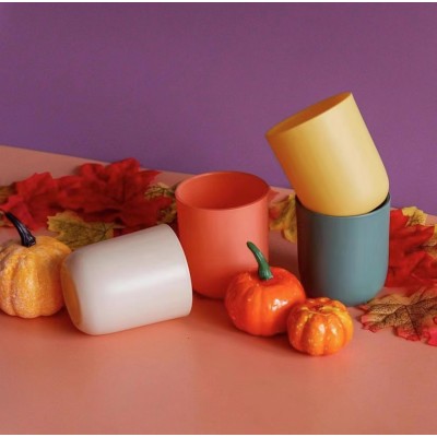 Colorful Candle Jar 8oz 10OZ 12OZ Round Bottom Candle Vessels Custom Luxury Empty Glass Candle Jars