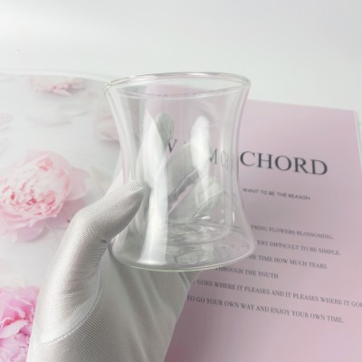 200ML Clear Double Wall Waist Design Empty Glass Candle Container Glass Jar for Candle Making