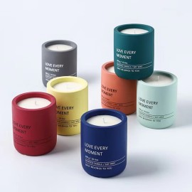 Ceramic Porcelain Candle Cans Candle Jar with Bamboo High Quality Luxury Home Decoration Paper Carton Customized Logo Free