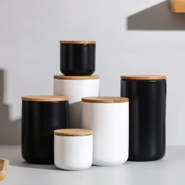 Wholesale Private Label Package Decorative Handmade Scented Empty Luxury Ceramic Candle Jars With Lids
