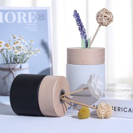 Matte Black White Luxury Glass Reed Diffuser Bottle Luxury Empty Glass Stick Bottle for Aroma Oil Diffuser With Woodedn Cap