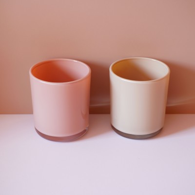 8OZ 10OZ 12OZ Glossy Blush Glass Candle Jar Luxury for Candle Maker
