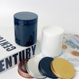 250ML 8OZ Empty Glossy Black White Scent Decorative Candle Glass Jars With Black White Lids and Boxes