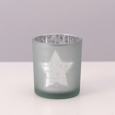 Christmas Plating Candle Vessels Luxury Glass Holder Container Candlestick Candle Holders Lanterns and Candle Jars