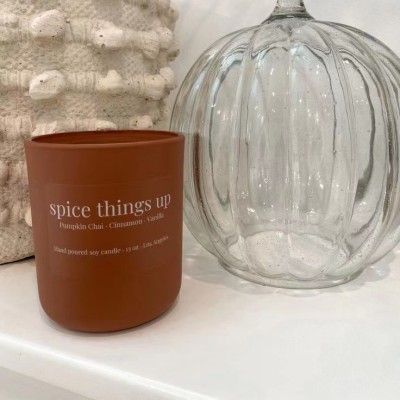 Clay Wine Gray Round Bottom 8OZ 10OZ 12OZ 16OZ  Empty Glass Candle Jar With Metal Lids for Candle Making
