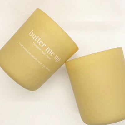 Luxury Custom Peach Canary Beige Round Bottom Glass Candle Jars Empty Holder for Easter Decorative Candle Making