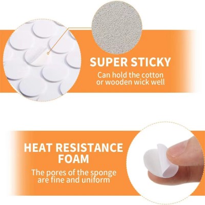 Heat Resistance Double-Sided Stickers with Tab Adhere Steady in Hot Wax Candle Adhesive Wick Stickers for Candle Making