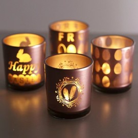 Wholesale Unique Engraved Candle Container Festival Ester Christmas Decor Custom Empty Candle Jars